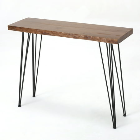 Natural Swirl Finish - Rodney Natural Finish Firwood Faux Live Edge Console Table