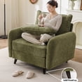 thumbnail image 6 of Rexulqo Oversized Accent Chair with All Seats Storage,Comfy Living Room Chairs with 2 Throw Pillow,Upholstered Mid-Century Armchair,24.5'' Deep Seat,Reading Chair For Bedroom ,Office,Chenille,Green, 6 of 10