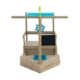 thumbnail image 4 of TP Toys Ahoy Ship Wooden Sandbox Cover Play Boat with Sunshade Sail, Hidden Sandpit, Splash Bowl, Storage Compartment & Pirate Play Features for Kids Ages 2+, 4 of 8