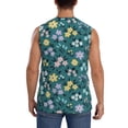 thumbnail image 4 of Goofa Floral Printed Men's Sleeveless T-Shirt - Athletic Gym Workout Tank Top for Men - Moisture-Wicking, UPF 30+ Quick-Dry Muscle Tee-, 4 of 8