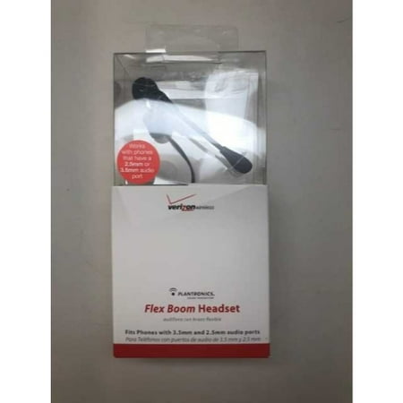 - Plantronics Flex Boom Headset w/ 2.5mm to 3.5mm Adapter -VZW