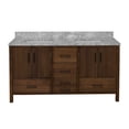 thumbnail image 3 of California 60" Double Bathroom Vanity with Walnut Cabinet and Carrara Marble Top, 3 of 5