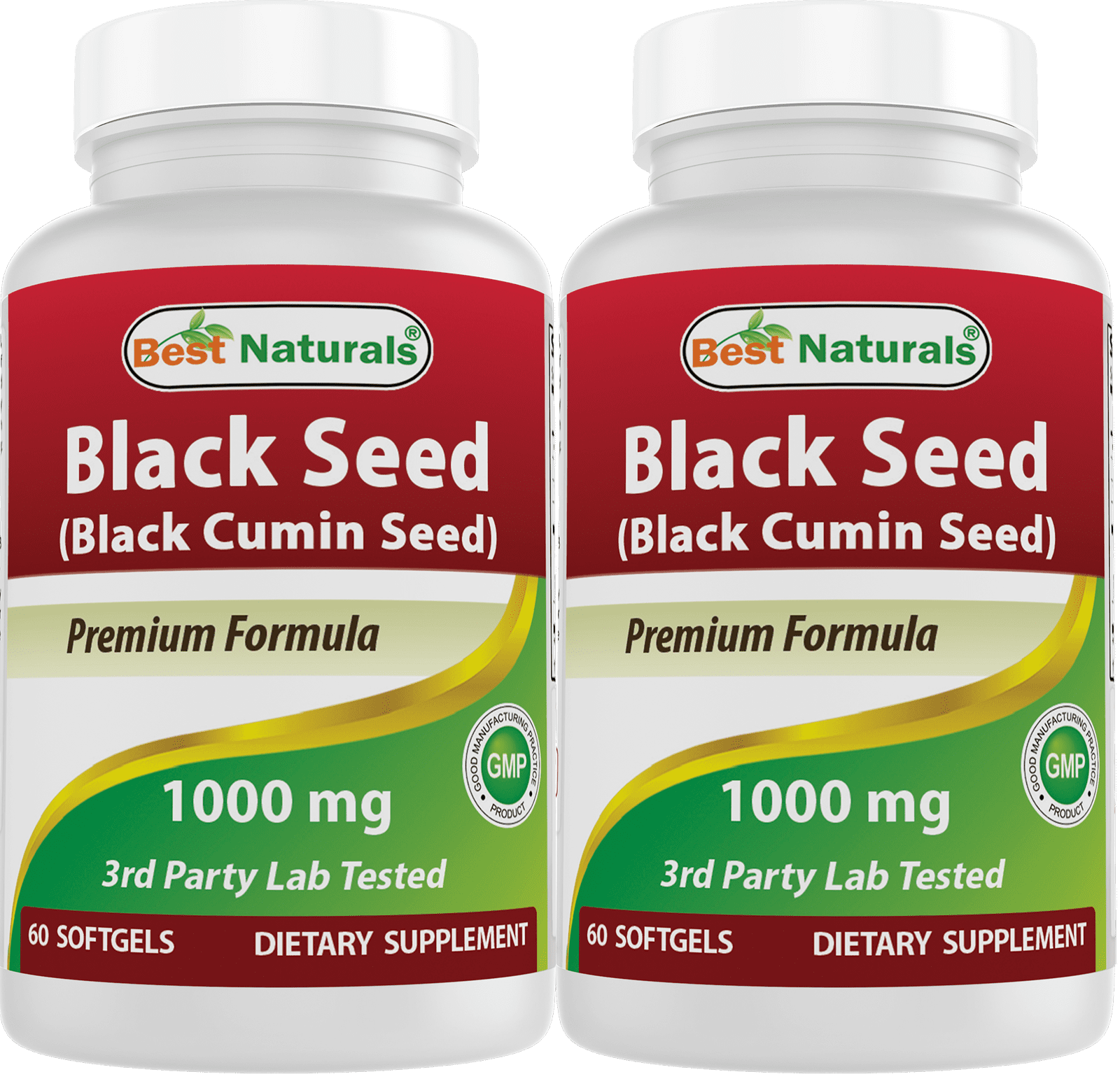 Best Naturals Black Seed Oil Capsules 1000mg, 60 Softgels, Pack of 2