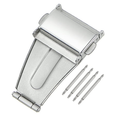 Uxcell Watch Deployment Clasp Push Button Buckle 19mm Width Stainless Steel Uxcell Watchband Extender Silver Tone