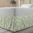thumbnail image 1 of Botanical Bed Skirt, Gardening Leaves and Blossoms Yard Childish Flora Season Print, Elastic Bedskirt Dust Ruffle Wrap Around for Bedding Decor, 4 Sizes, Fern Green Burgundy and Pink, by Ambesonne, 1 of 2