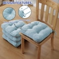 thumbnail image 4 of Chair Cushions for Dining Chairs Set of 4, Kitchen Chair Cushions, Chair Pads with Ties and Non Slip Backing, Tufted Memory Foam Seat Cushion 4 Pack, 15.5" x 15.5" x 4", Baby Blue, 4 of 13