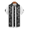 thumbnail image 3 of Men's Tribal Print T Shirt Button Down Short Sleeve Beach Hawaii Shirts Summer Lightweight Vintage Collar Blouse, 3 of 5