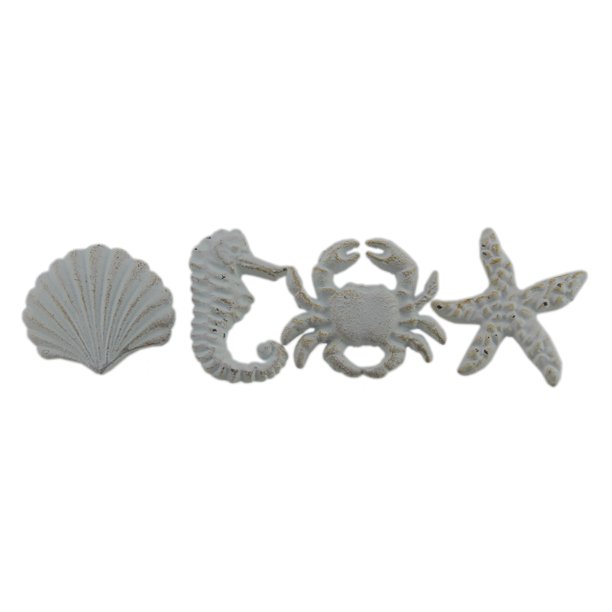 Coastal Sea Life 4 Piece Cast Iron Drawer Pull Or Knob Set