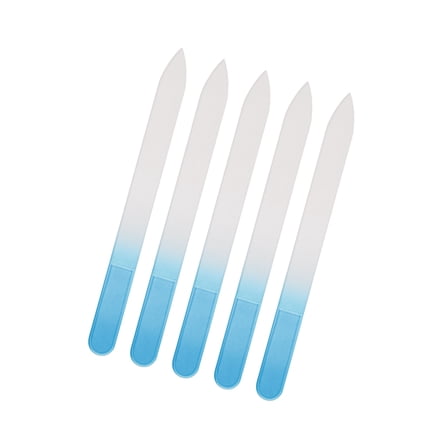 Vocoste Durable Glass Nail Files Set for Polishing Acrylic Nails Blue 5 Pcs