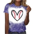 thumbnail image 1 of Camisas de Mujer Casual Impreso Cuello Redondo Manga Corta Superior, Blusa de Moda para Uso Diario Y de Fiesta, 1 of 4