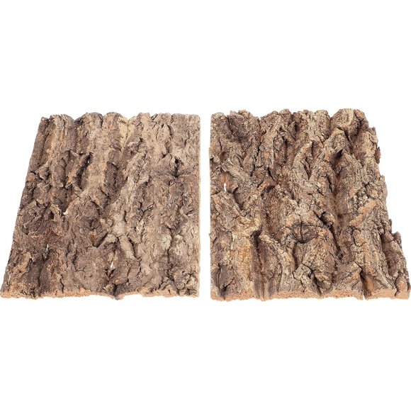 shiyou-2Pcs Cork Bark Reptile Tree Bark Snake Basking Platform Turtle Climbing Platform for Reptiles Animal Aquarium