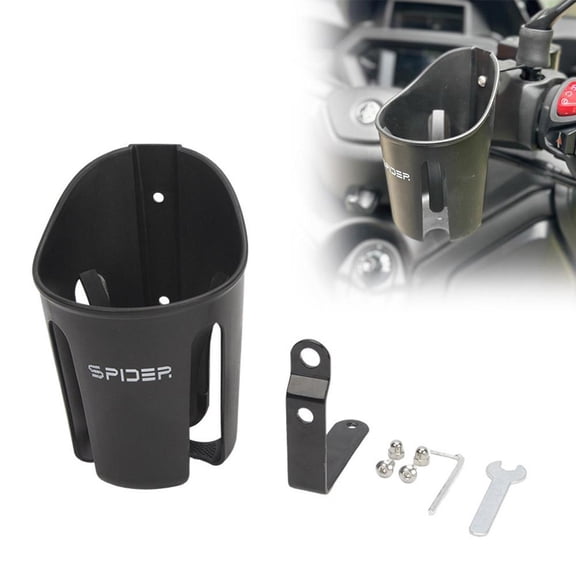 OADUKQ Motorcycle Cup Holder, Rearview Mirror Mount Water Bottle Holder, Scooter and Electric Bike, Short Bracket, 3.54 X 5.91 in