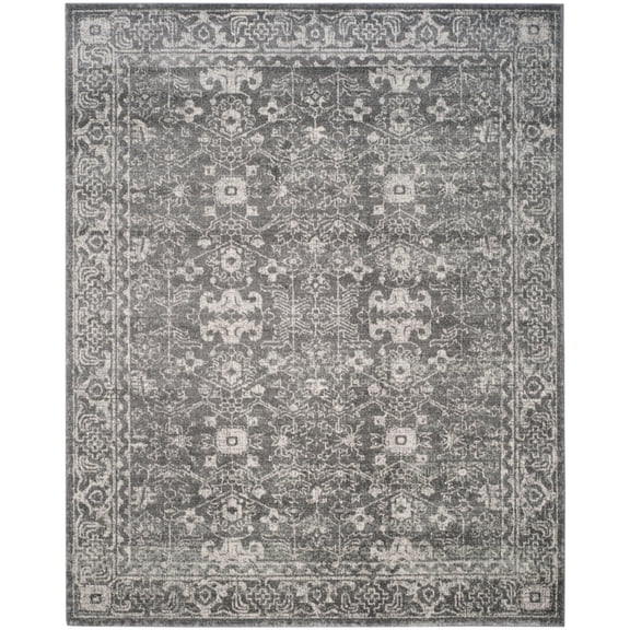 SAFAVIEH Evoke Denica Traditional Bordered Runner Rug, Grey/Ivory, 2'2" x 13'