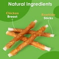 thumbnail image 5 of MON2SUN Dog Treats, Rawhide Twist Chicken Hide Sticks, Suitable for Puppy and Small Dogs, 5 Inch (Chicken, Pack of 40), 5 of 9