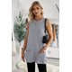 thumbnail image 2 of ABPHQTO Camiseta de Tirantes Larga de Mujer Color Gris Liso con Bolsillos, 2 of 5