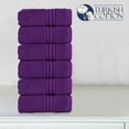 thumbnail image 3 of Elegant Comfort Turkish Cotton Washcloth Set, 6-Pack, 13" x 13", Highly Absorbent - Soft Bathroom Towels, Purple, 3 of 5