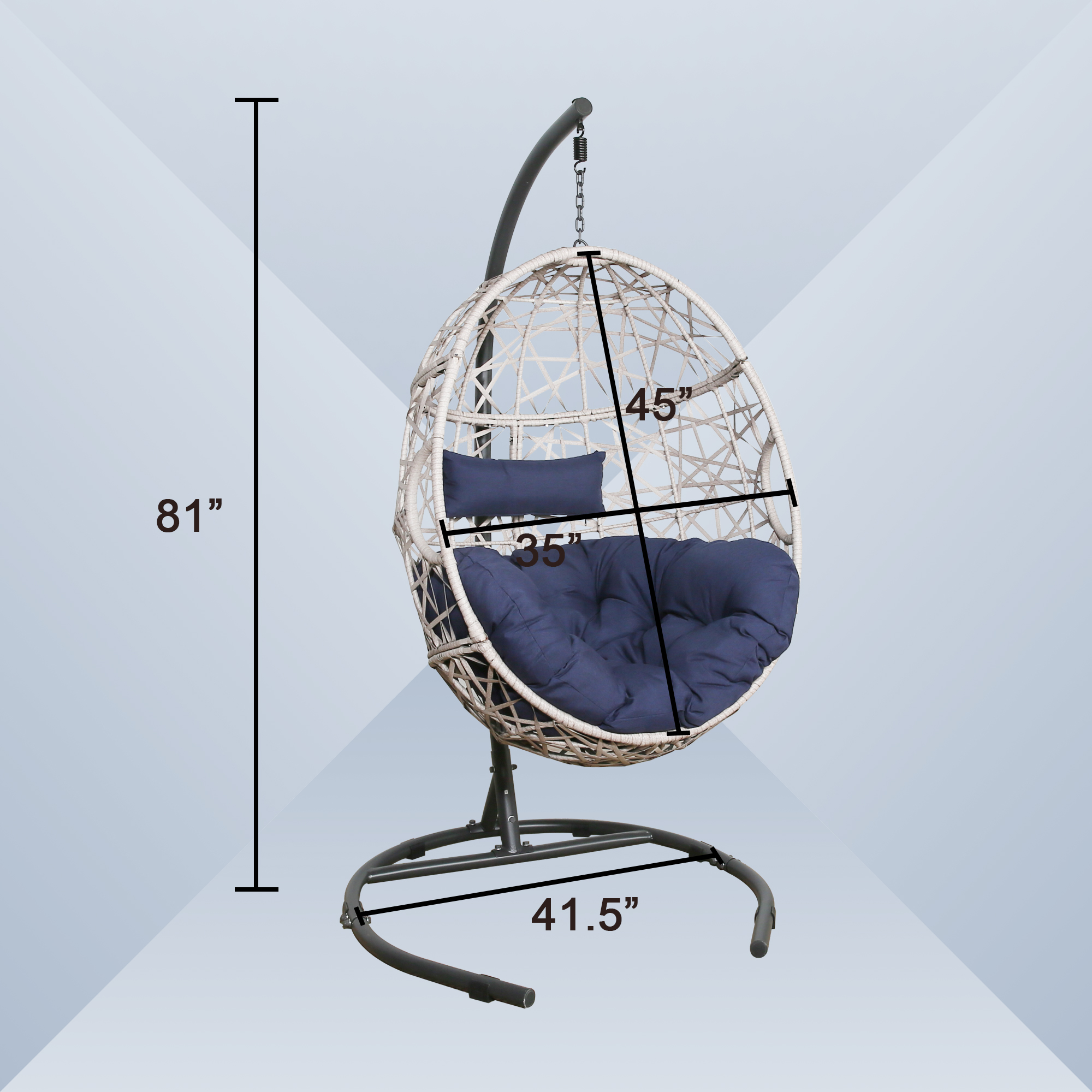 さくら機電Bulexyard Hanging Egg Chair Without Stand, Wicker Indoor Hammock