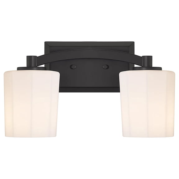 Matte Black Two Light Bathroom Vanity from the Whitney Collection