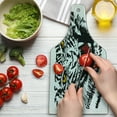 thumbnail image 3 of Tiger Cutting Board, Angry Feline with Black and White Pattern Realistic Eyes Hunting Surviving, Decorative Tempered Glass Cutting and Serving Board, Wine Bottle Shape, Black Red Yellow, by Ambesonne, 3 of 5