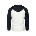 thumbnail image 3 of Mens Hoodies Raglan Sleeve Colorblock Button Collar Hooded Sweatshirt Men's Sports Large,Size Casual Pullover Sweatshirt,Size M-3XL, 3 of 3
