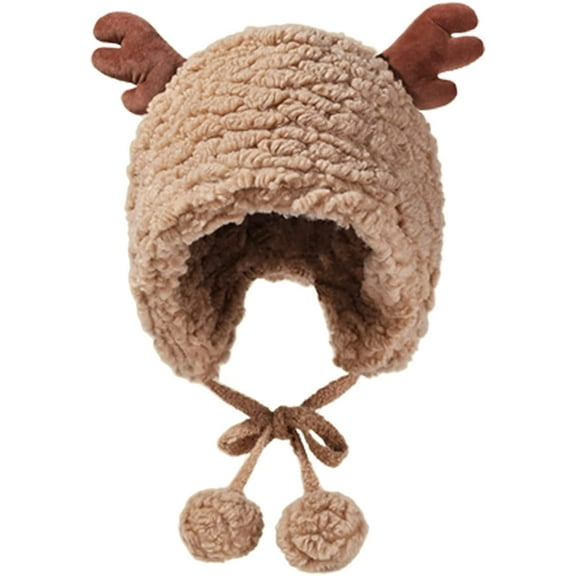 CoCopeaunts Christmas Hat, Santa Hat Beanie Hats for Women Plush Beanies Hat Winter Hat Beanie Knit Skull Cap Winter Beanies Hat