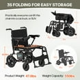 thumbnail image 3 of Silla de ruedas eléctrica para adultos, ligera y plegable, para personas mayores, motorizada, 21 kg (negro), 3 of 5