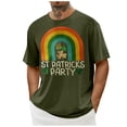 thumbnail image 4 of El Día de San Patricio de los Hombres de Manga Corta Impresión de la Tripulación Cuello Superior, Poliéster Ligero para la Fiesta de Verano de Primavera Y el Uso Diario, 4 of 9