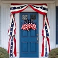 thumbnail image 5 of Patriotic American Flag Door Swag,55.12X32.28inch Red White Blue Star Print Fabric Bunting, 4th of July Independence Day Memorial Day Porch Window Decoration, 5 of 7