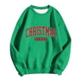 thumbnail image 4 of VBARHMQRT Chandail à Capuche Vert pour Femmes à Manches Longues Col Rond Imprimé de Noël Léger, 4 of 4