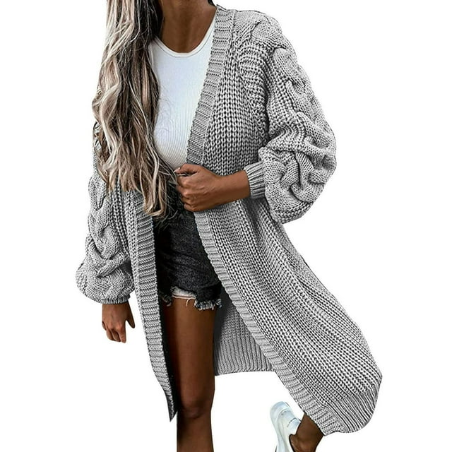 Chunky Knit Cardigan Sweaters For Women Knitted Open Front Fashion Loose Warm Oversized Sweater