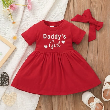 

Hunpta Casual Kids Print Dress Toddler Clothes Girls Princess Valentine s Girls Dress&Skirt