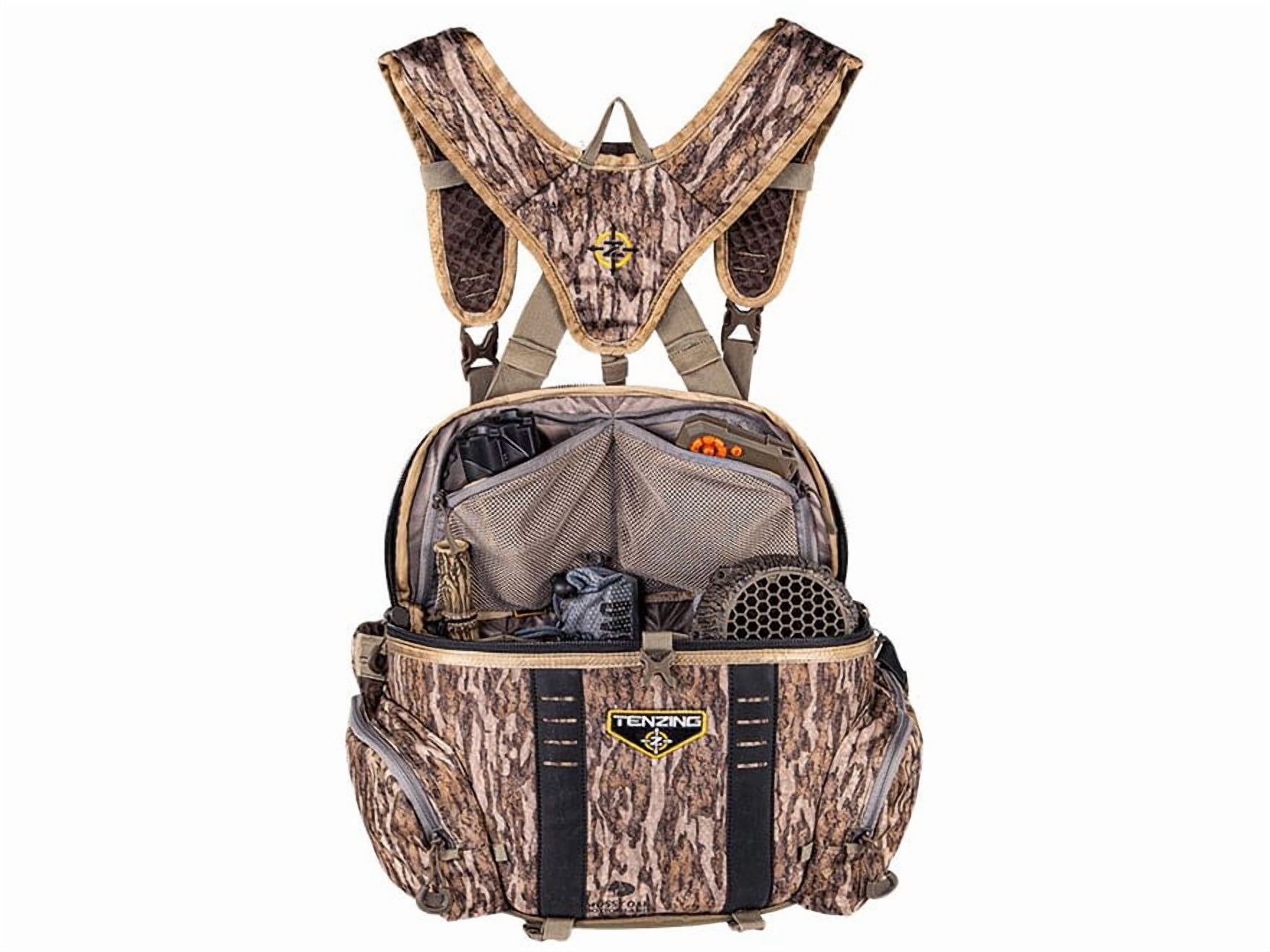 TENZING Unisex Adult Hangtime Lumbar Pack, Mossy Oak Bottomland | Adjustable Durable H2O Compatible Hunting Pack with 5 Compartments, 5 Pockets & Webbing Straps for Extra Hunting Gear Milti
