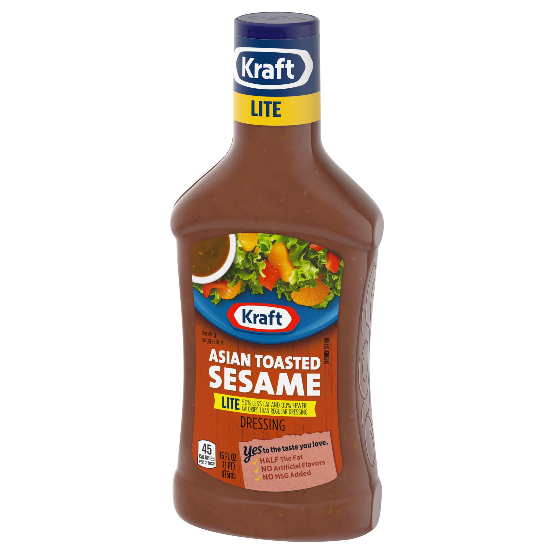 Kraft Asian Toasted Sesame Lite Salad Dressing, 16 fl oz Bottle
