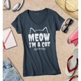 thumbnail image 3 of S4E Women's Meow I'm A Cat Slim Fit V-Neck T-Shirt Large Charcoal, 3 of 4