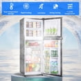 thumbnail image 5 of 4.5 Cu.ft Compact Refrigerator 2 Door with Freezer,7 Adjustable Thermostat & 4 Removable Glass Shelves,Large Size Refrigerator for Garage/Bedroom/Kitchen/Apartment and Office,Sliver, 5 of 9