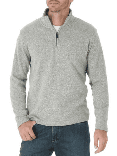 Big Men's Quarter Zip Fleece Sweater - Walmart.com