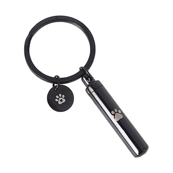 Acahhotxx Ash Urn Keychain, Cremation Urn Keychain for Pet Ashes Cremation Jewelry for Human Ashes Dog for Cat Cremation Holder - Black