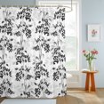 thumbnail image 4 of Shower Curtains for Bathroom, Black Gray Fruit Waterproof Fabric Shower Curtain, Vintage Plant Nature Botanical Flower Decorative Bathroom Curtain for Bathtub, 72"x72", No Hooks Included, 4 of 9