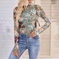 thumbnail image 5 of Womens Long Sleeve Tops Lace Long Sleeve Mesh Mockneck Trendy Cute Going Out Tops for Women Fall Fashion Outfits 2026 Clothes Womens Fashion Top Shirts, 5 of 5