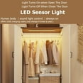 thumbnail image 4 of 2 Door Armoire Wardrobe Closet for Bedroom with LED Sensor Light,75"H Farmhouse Wood Clothing Storage Cabinet with Hanging Rod & Adjustable Shelf, 4 of 10
