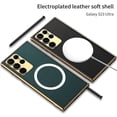 thumbnail image 2 of Plating Magsafe Case Compatible With Samsung Galaxy S23 Ultra, Magnetic Wireless Charging Leather Cover, 2 of 5