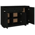 thumbnail image 3 of vidaXL Buffet Noir 110x34x75 cm Pin Massif, 3 of 5