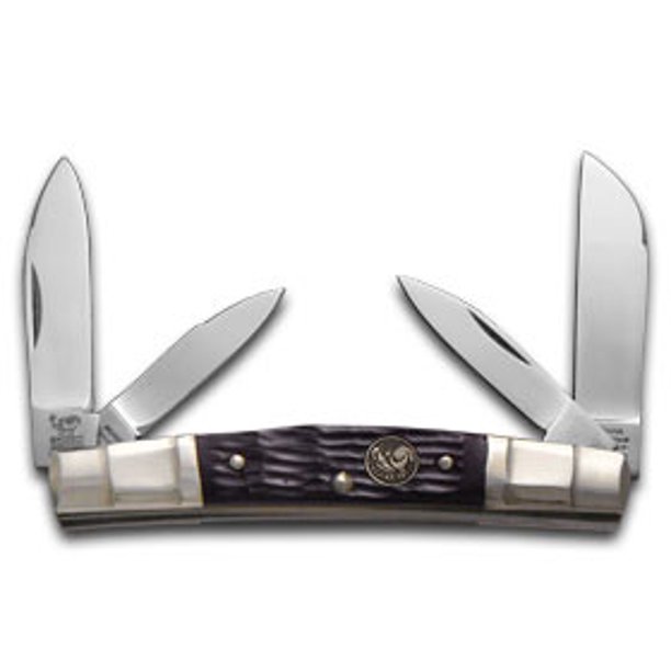 Hen & Rooster Jigged Brown Bone Congress Carbon Pocket Knife Knives