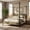 Olive Green, variant on Christopher Knight Home Queen Upholstered Canopy Bed Frame with Boucle Fabric and Curved Headboard, White