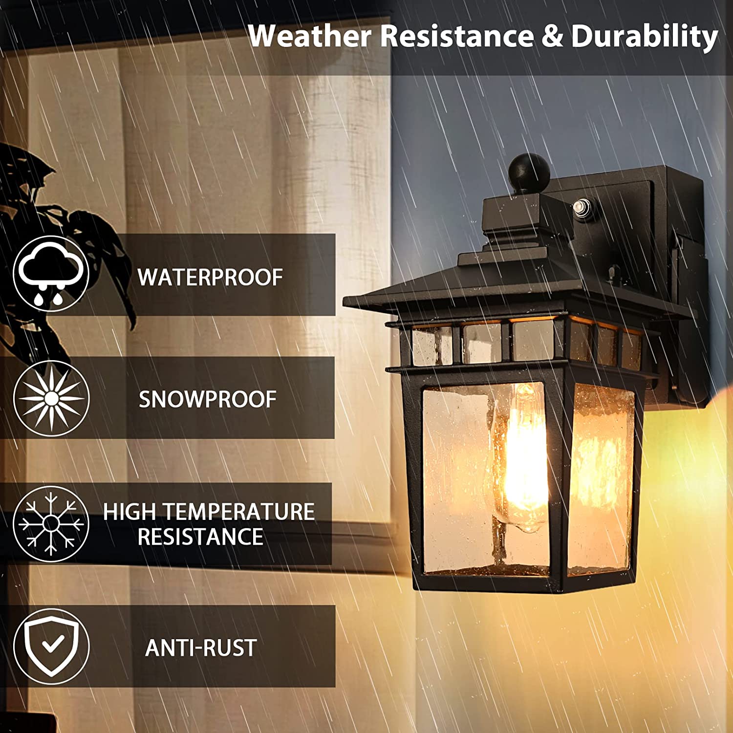 Dusk to Dawn Outdoor Lights Exterior Porch Lights with GFCI Outlet Sensor Outdoor  Wall Light Fixture Wall Mount,Anti-rust Wall Lantern,Waterproof Wall Sconce,Outside  Lights for House Garage Front Door