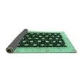 thumbnail image 2 of Ahgly Company Indoor Round Oriental Turquoise Blue Modern Area Rugs, 4' Round, 2 of 4