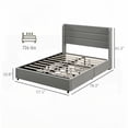 thumbnail image 2 of Full Size Metal Platform Bed Frame with Storage Drawers, Noise-Free, No Box Spring Needed, Light Gray (Bedroom), 2 of 9