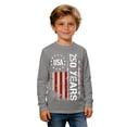 thumbnail image 3 of SonxaHe Toddler Boys T Shirt 250th Independence Day American Flag Long Sleeve Tee Comfortable Sports Tshirt Gray,Size 3-14 Y, 3 of 3
