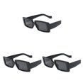 thumbnail image 2 of kurtrusly Rectangular Lightweight Frame Protection For Fashionable Look PC Materials Eyeglasses Bright black frame 3Set, 2 of 6