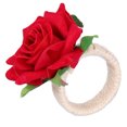 thumbnail image 3 of 2PCS/Bag Simulation Flower Napkin Rings Modern Napkin Holder Table Decorations for WeddingRed, 3 of 9